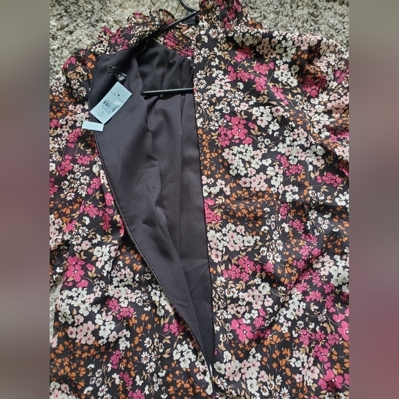 Ann Taylor Floral Smocked Neck Shift 8 Petite A-Line Prairie  Dress - Picture 13 of 15